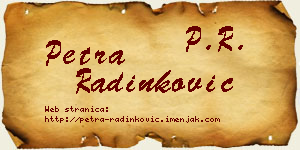 Petra Radinković vizit kartica